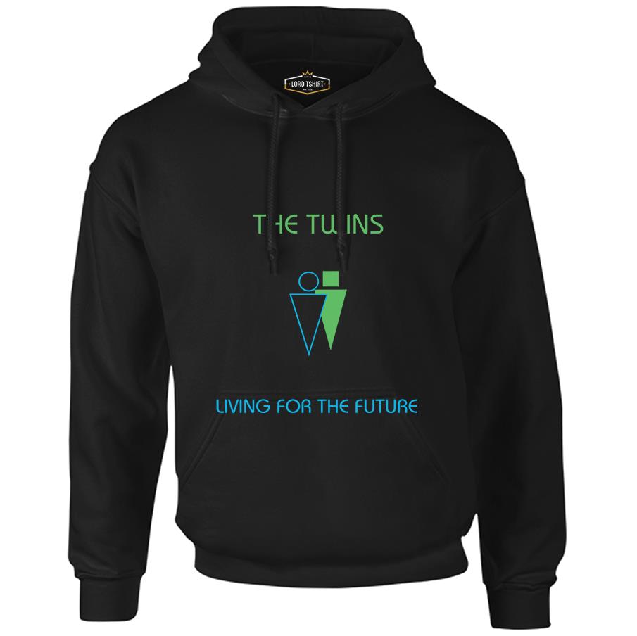 The Twins - Living for the Future Siyah Erkek Fermuarsız Kapşonlu