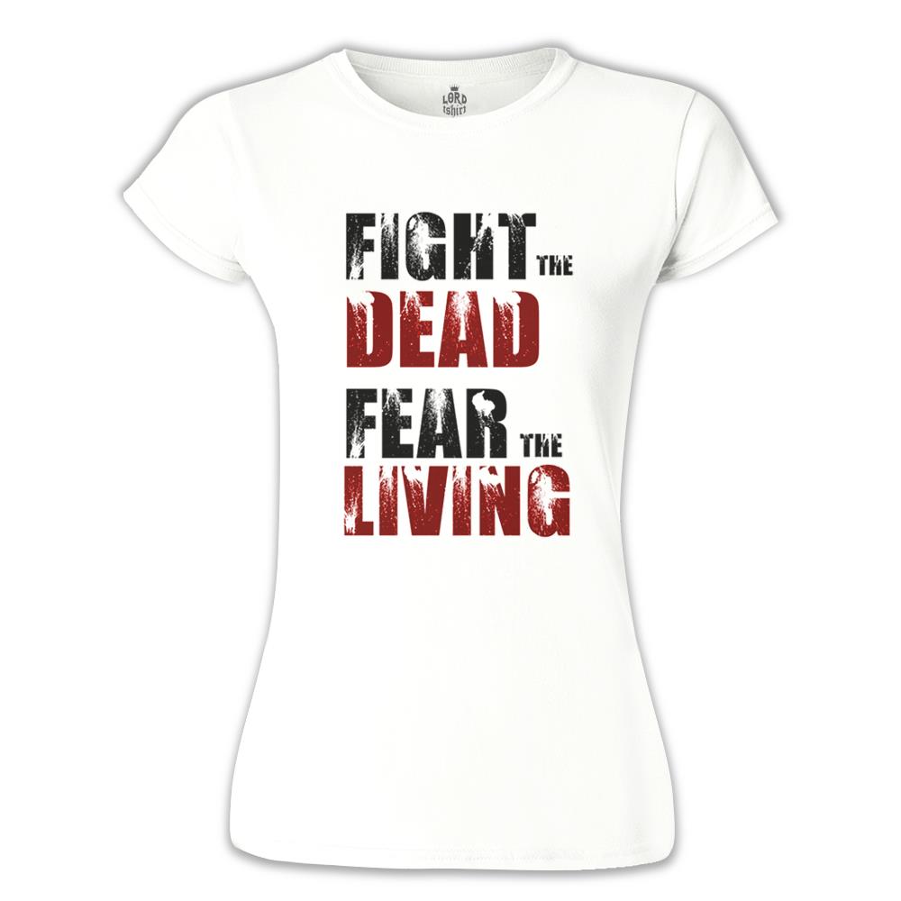 The Walking Dead - Fight Beyaz Kadın Tshirt