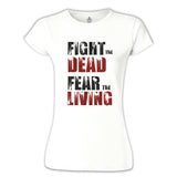 The Walking Dead - Fight Beyaz Kadın Tshirt