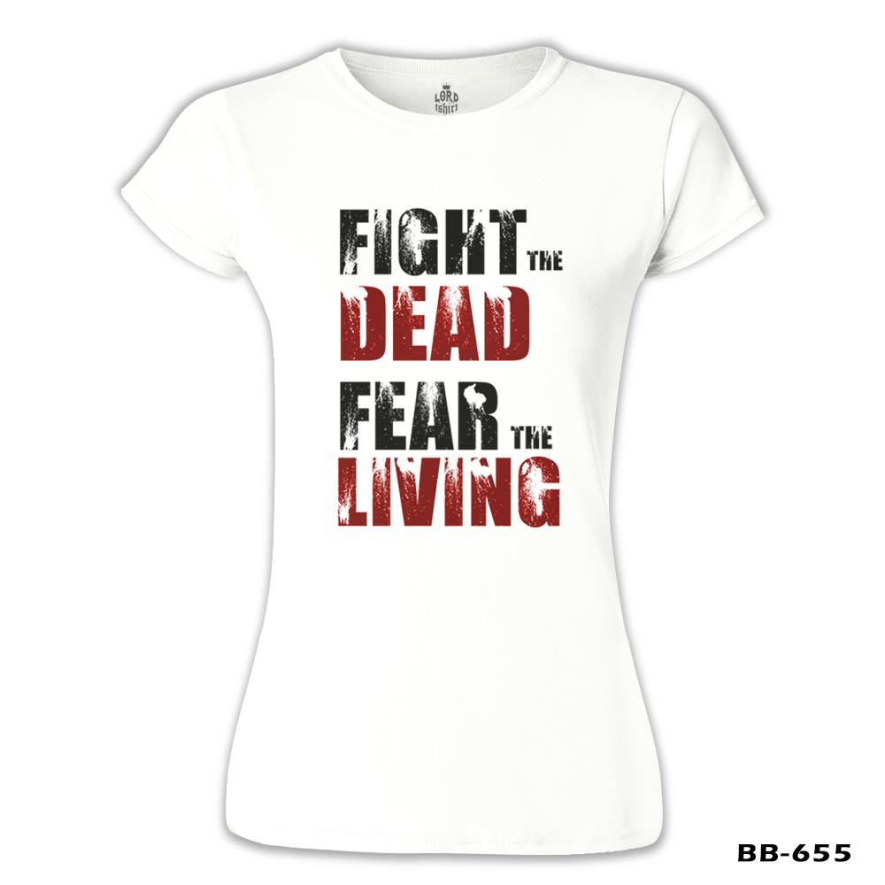 The Walking Dead - Fight Beyaz Kadın Tshirt