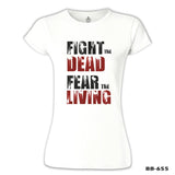 The Walking Dead - Fight Beyaz Kadın Tshirt