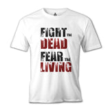 The Walking Dead - Fight Beyaz Erkek Tshirt