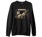 The Walking Dead - Rick 2  Siyah Erkek Kalın Sweatshirt