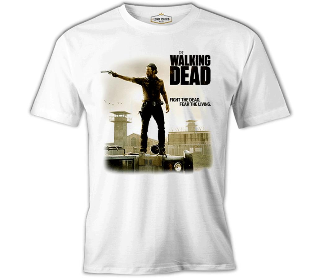 The Walking Dead - Rick Beyaz Erkek Tshirt
