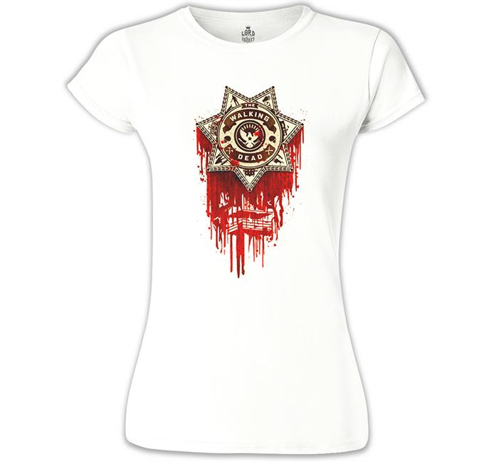 The Walking Dead - Sheriff Beyaz Kadın Tshirt