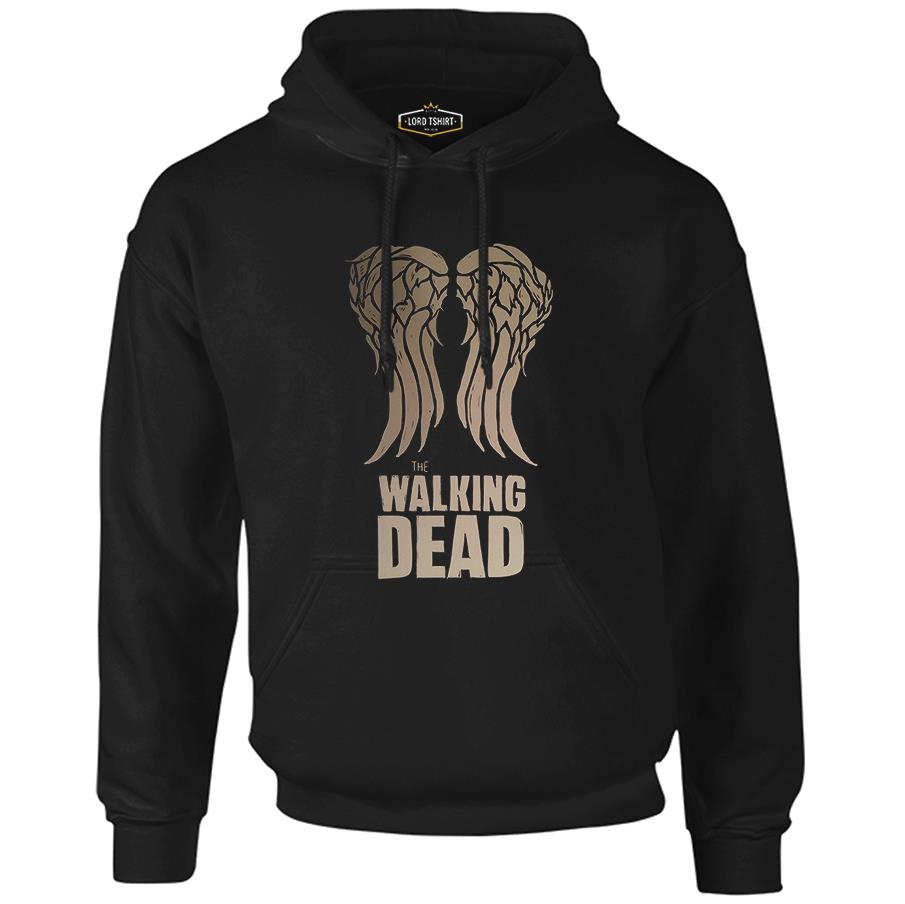 The Walking Dead - Wings Siyah Erkek Fermuarsız Kapşonlu