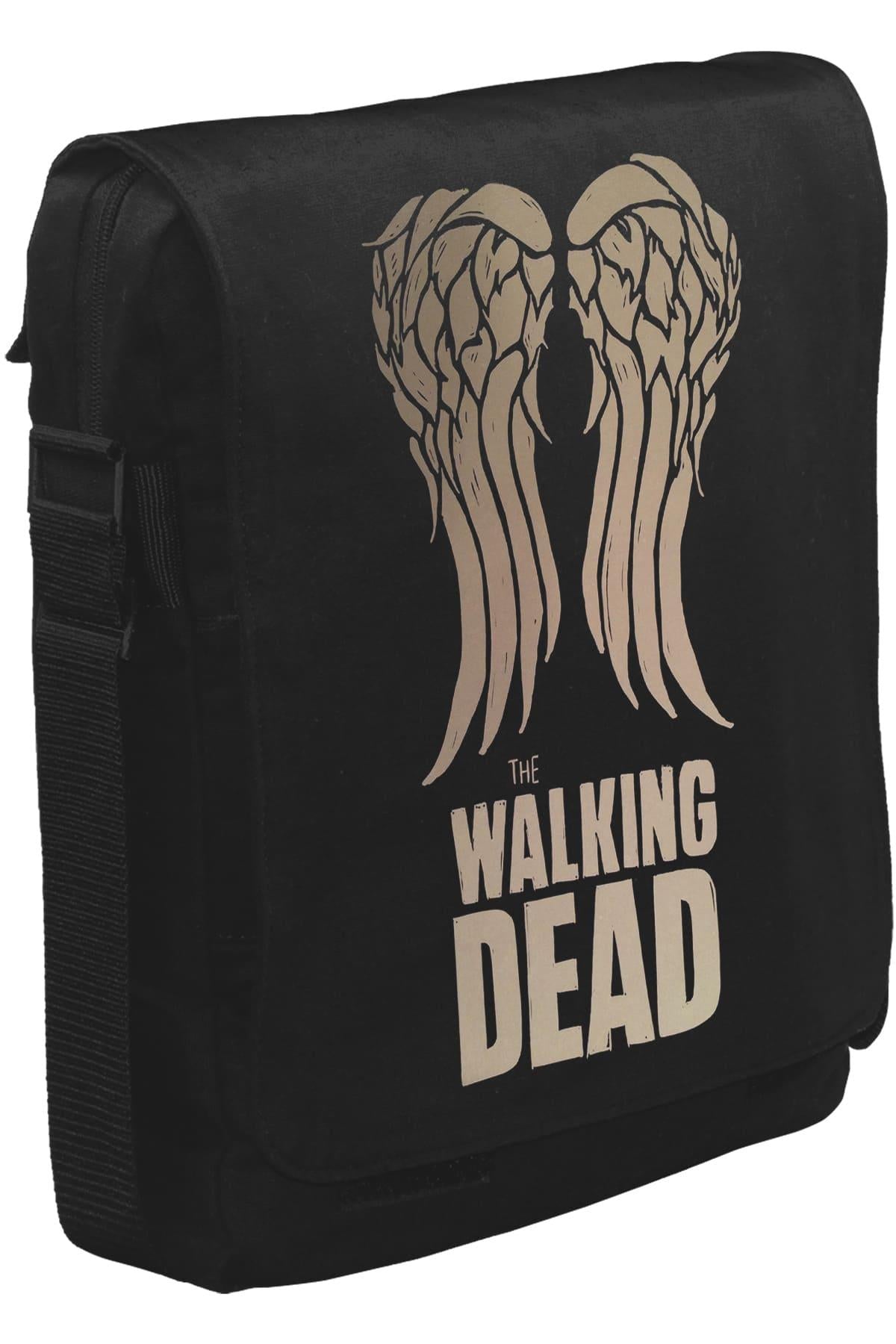 The Walking Dead - Wings Unisex Siyah Postacı Çanta