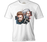 The Witcher - Geralt vs Solid Snake White Men's Tshirt