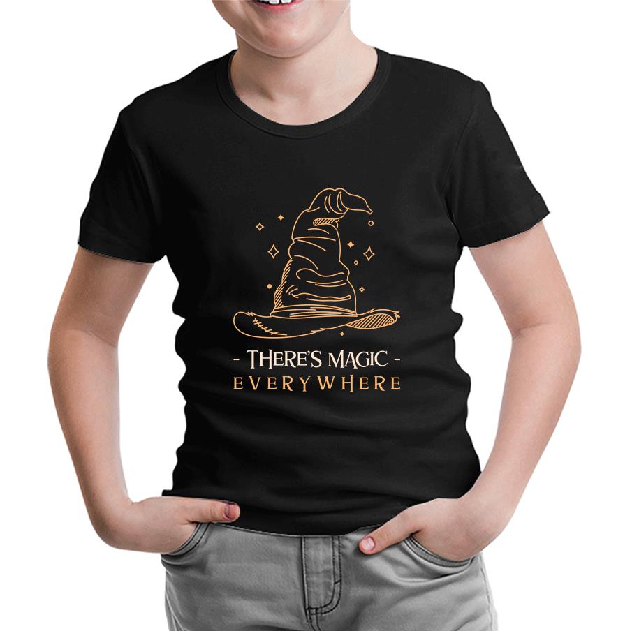 There is Magic Everywhere Witch Hat Siyah Çocuk Tshirt