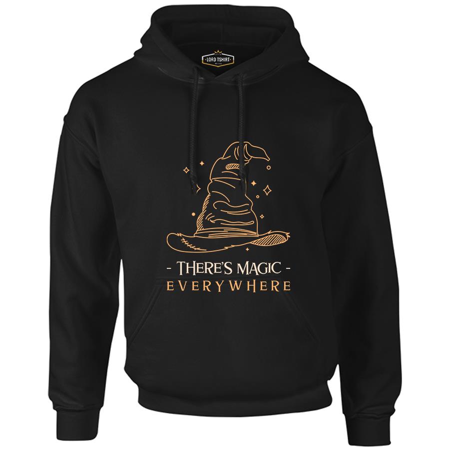 There is Magic Everywhere Witch Hat Black Men's Zipperless Hoodie