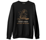 There is Magic Everywhere Witch Hat Siyah Erkek Kalın Sweatshirt