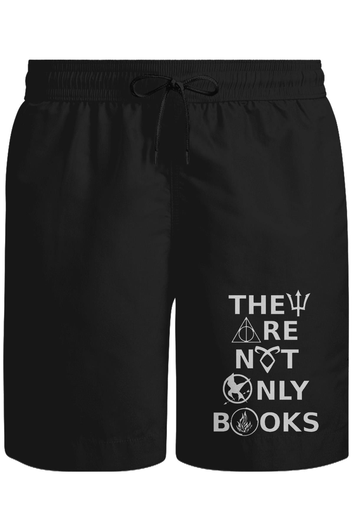 They are not Only Books Unisex Siyah Şort