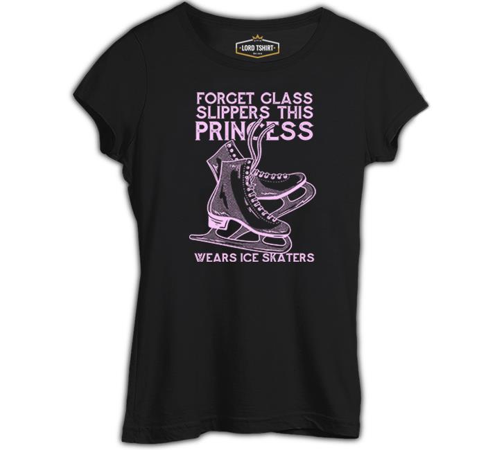 This Princess Wears Ice Skaters Siyah Kadın Tshirt