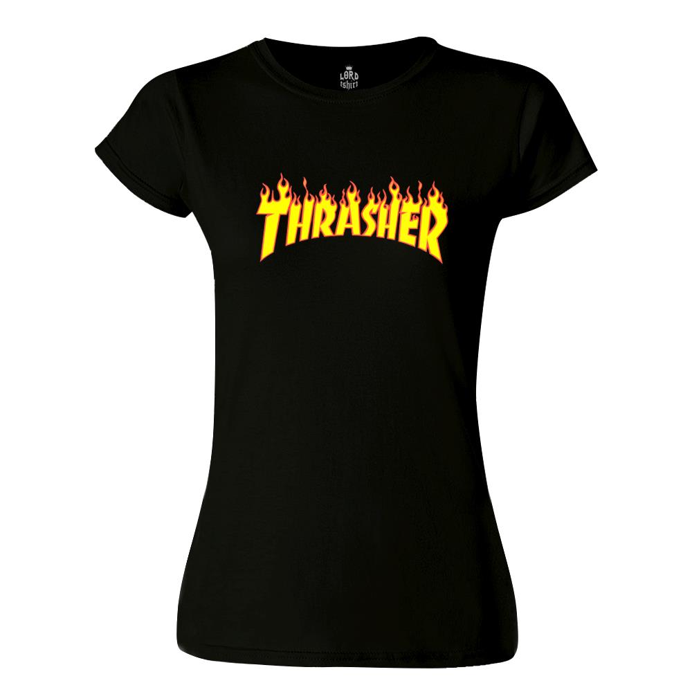 Thrasher Siyah Kadın Tshirt