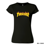 Thrasher Siyah Kadın Tshirt