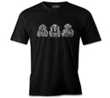 Three Monkeys Realistic Black Men's Tshirt