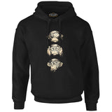 Three Monkeys Black Men's Zipperless Hoodie