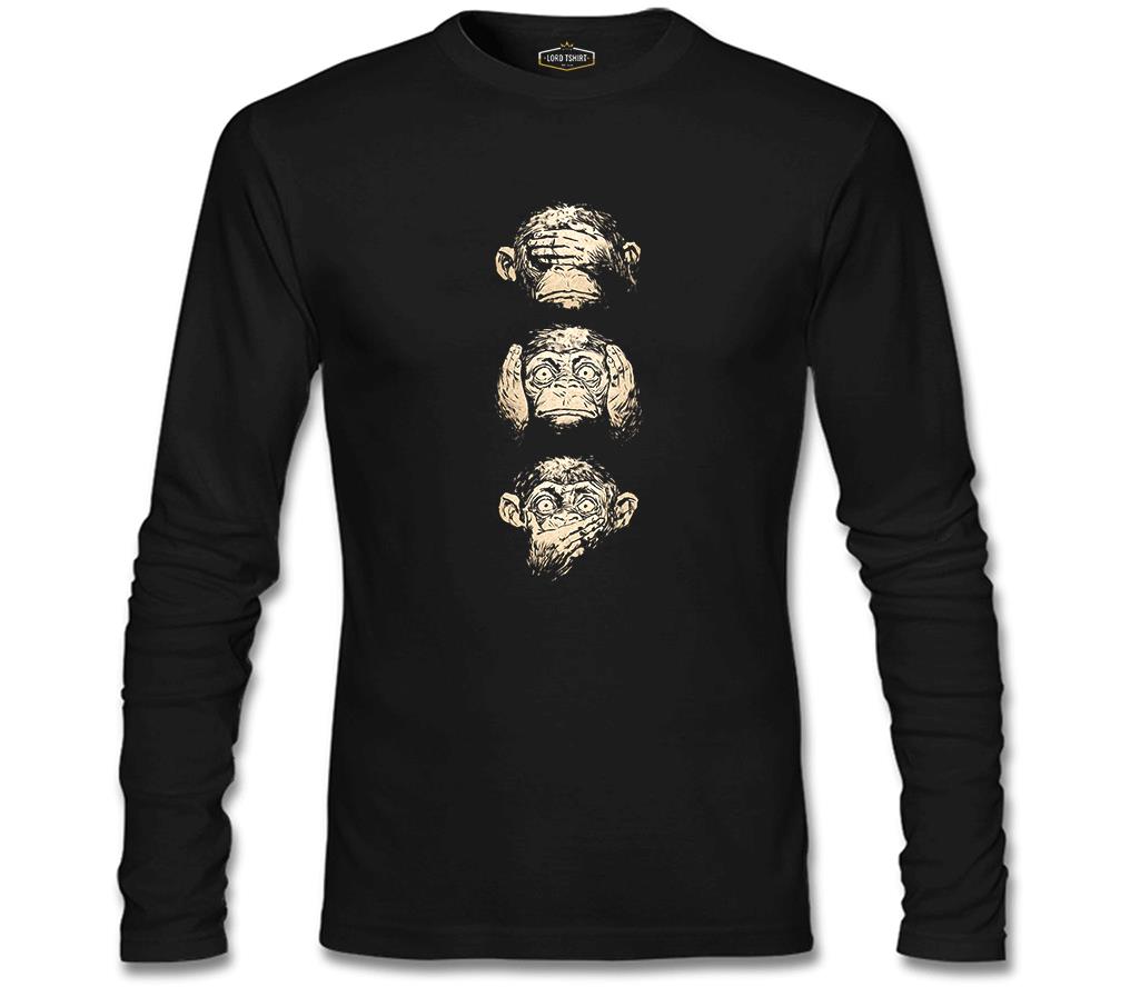 Three Monkeys Black Men's Sweatshirt