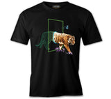 Tiger Leaving Digital World Siyah Erkek Tshirt