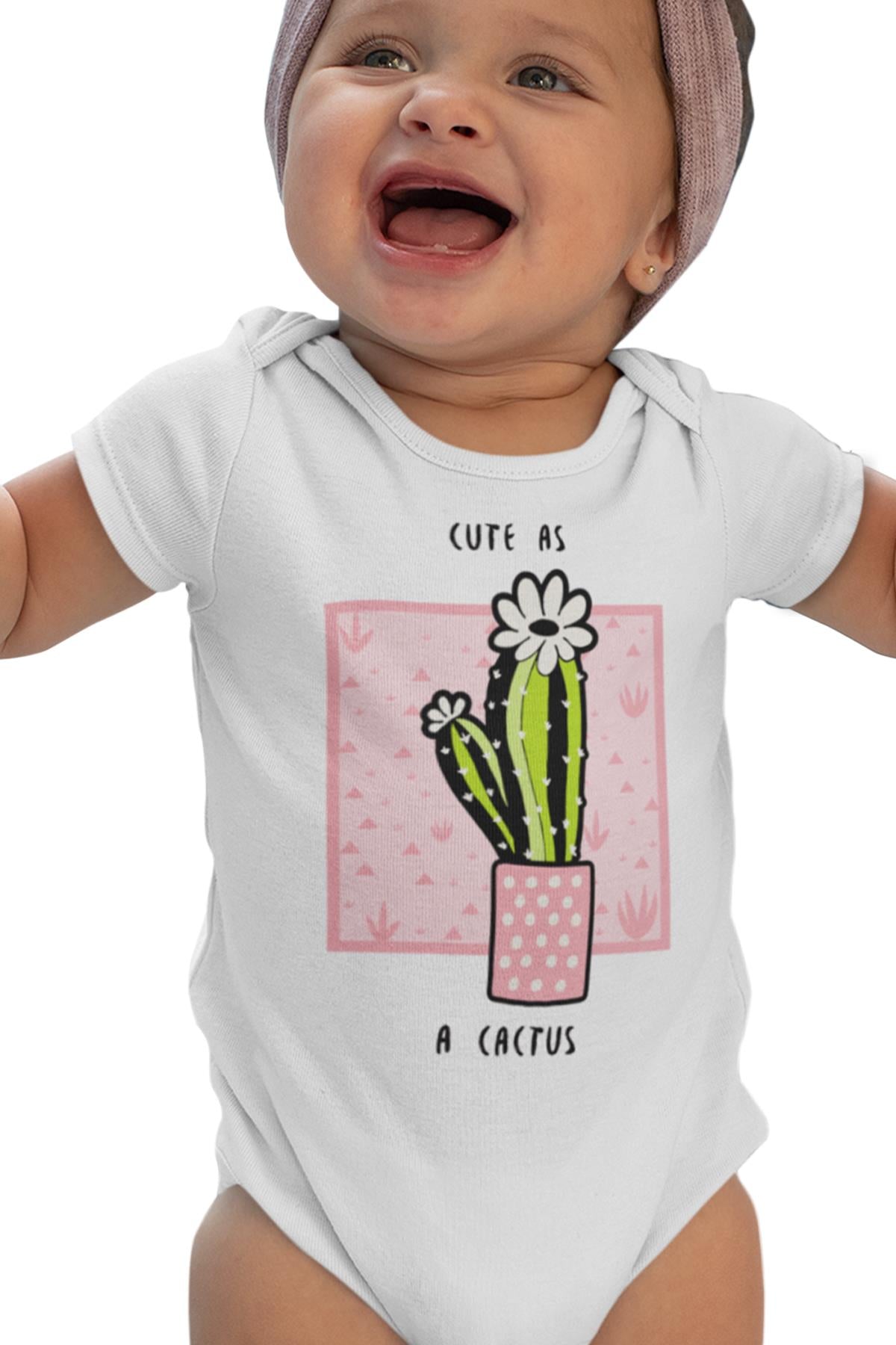 Tosbili Cute as a Cactus Beyaz Bebek Body