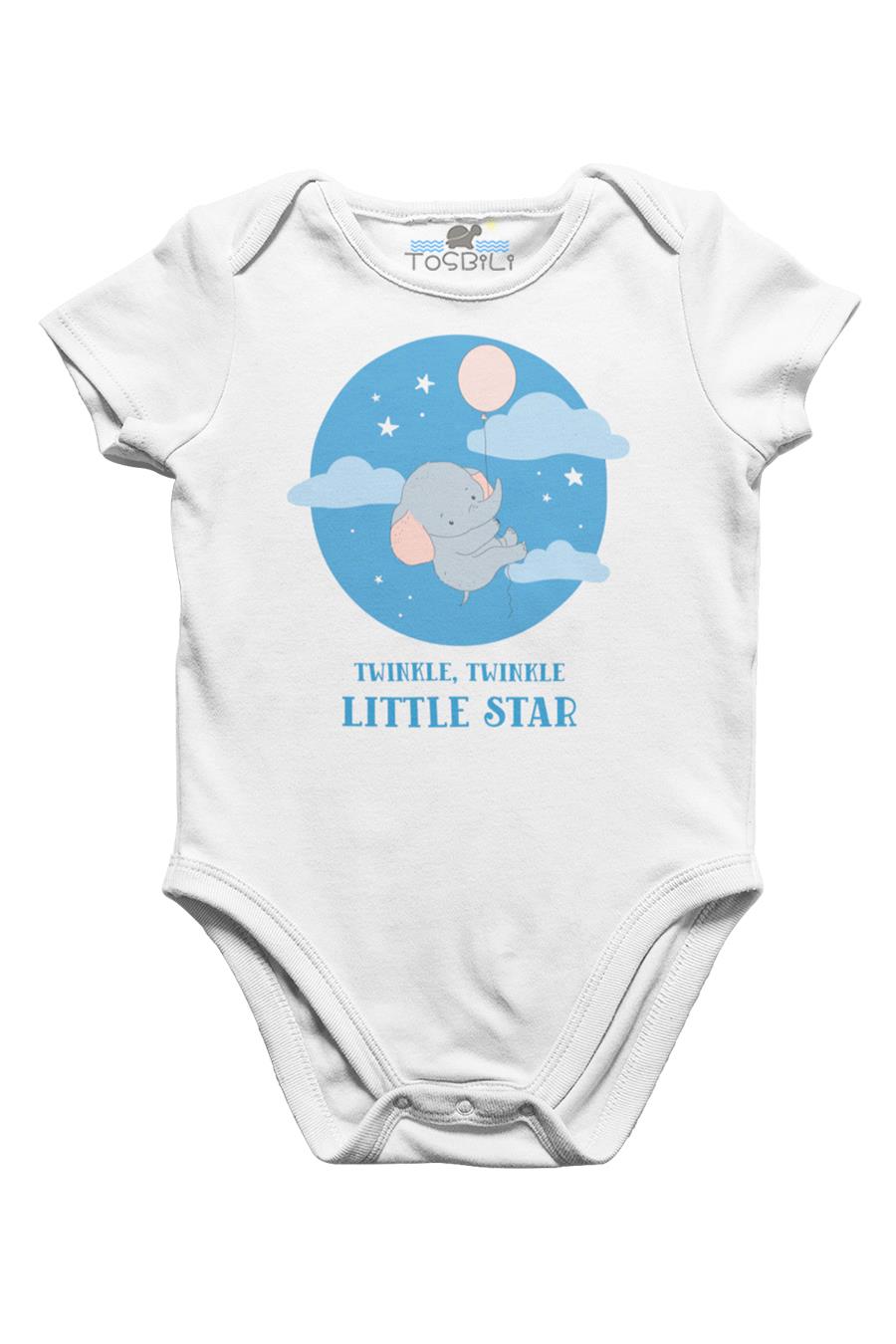 Tosbili Twinkle Twinkle Blue Elephant White Baby Body