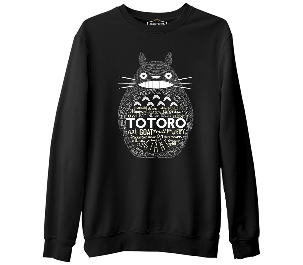 Totoro Black Men's Thick Sweatshirt 