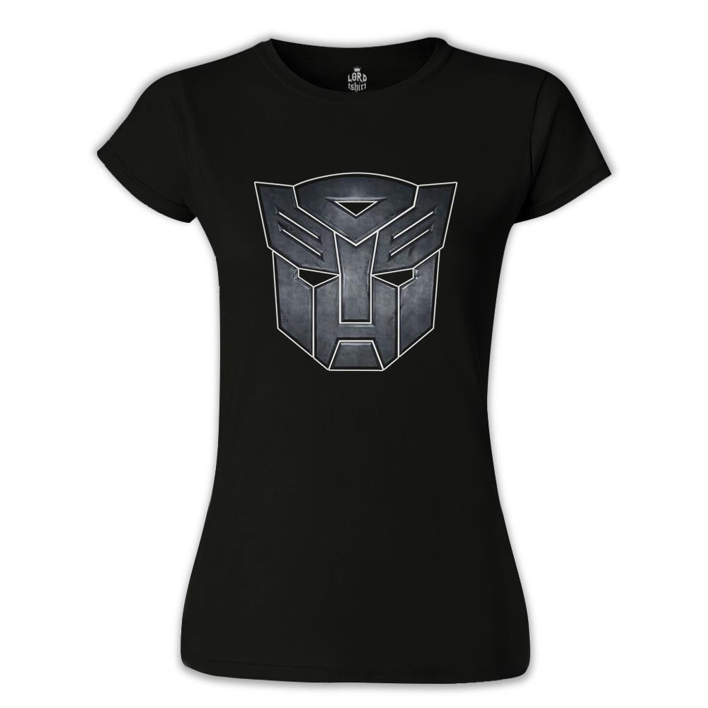 Transformers Logo 1 Siyah Kadın Tshirt