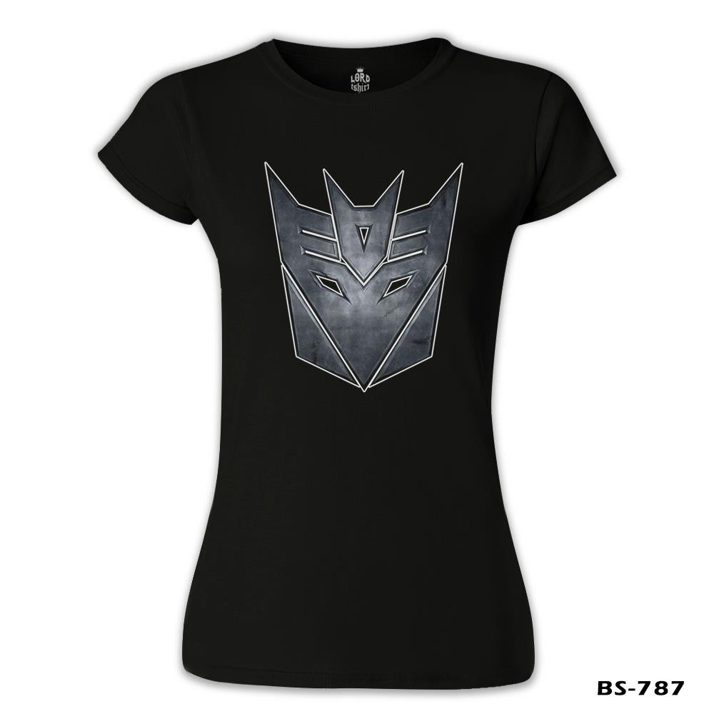 Transformers Logo 2 Siyah Kadın Tshirt