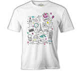 Travel the World Eiffel Pisa Liberty Big Ben White Men's Tshirt