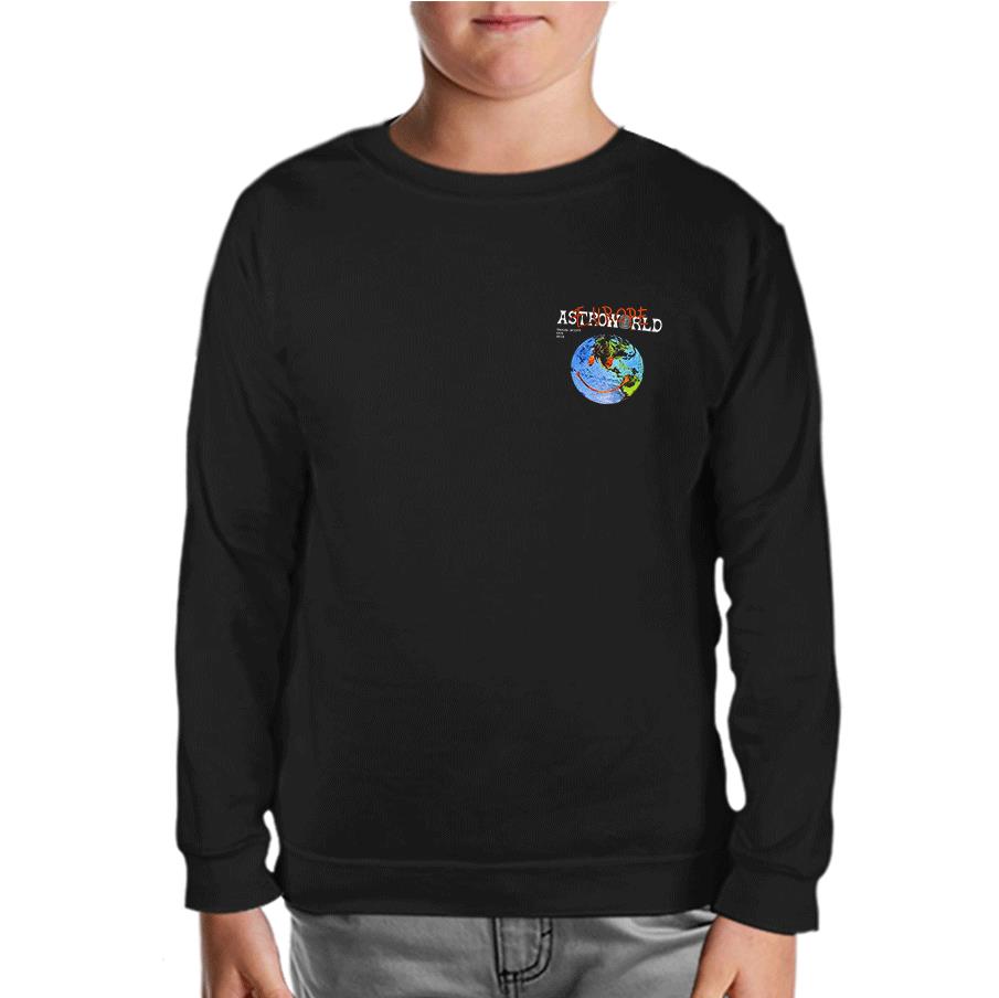 Travis Scott - Astro World Logo Black Kids Sweatshirt