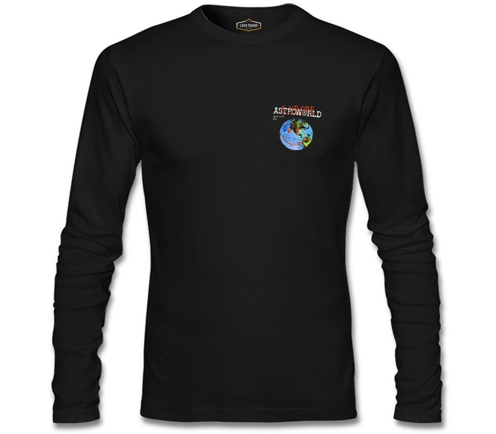 Travis Scott - Astro World Logo Siyah Erkek Sweatshirt