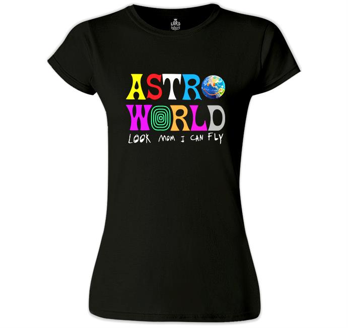 Travis Scott - Astro World Siyah Kadın Tshirt