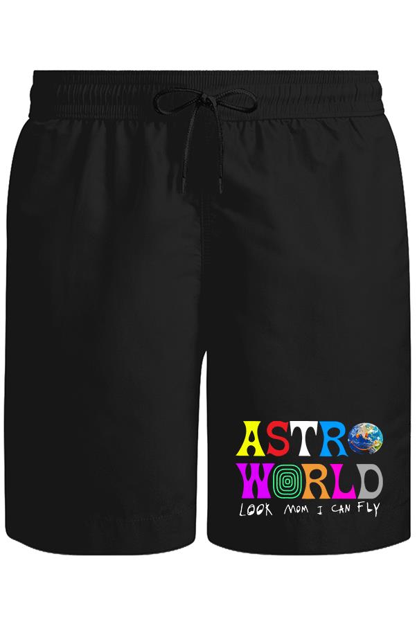 Travis Scott - Astro World Unisex Siyah Şort