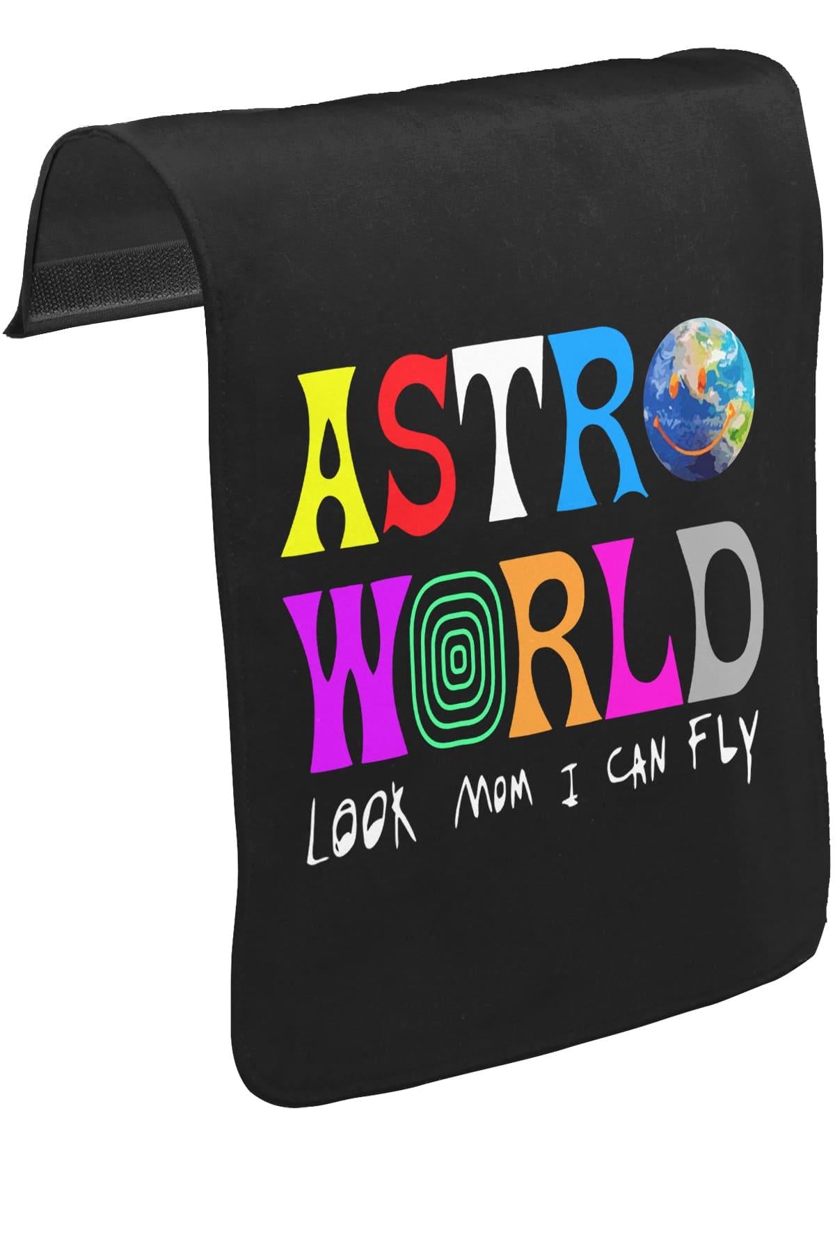 Travis Scott - Astro World Unisex Siyah Tak-Çıkar Postacı Çanta Kapağı CK-1613