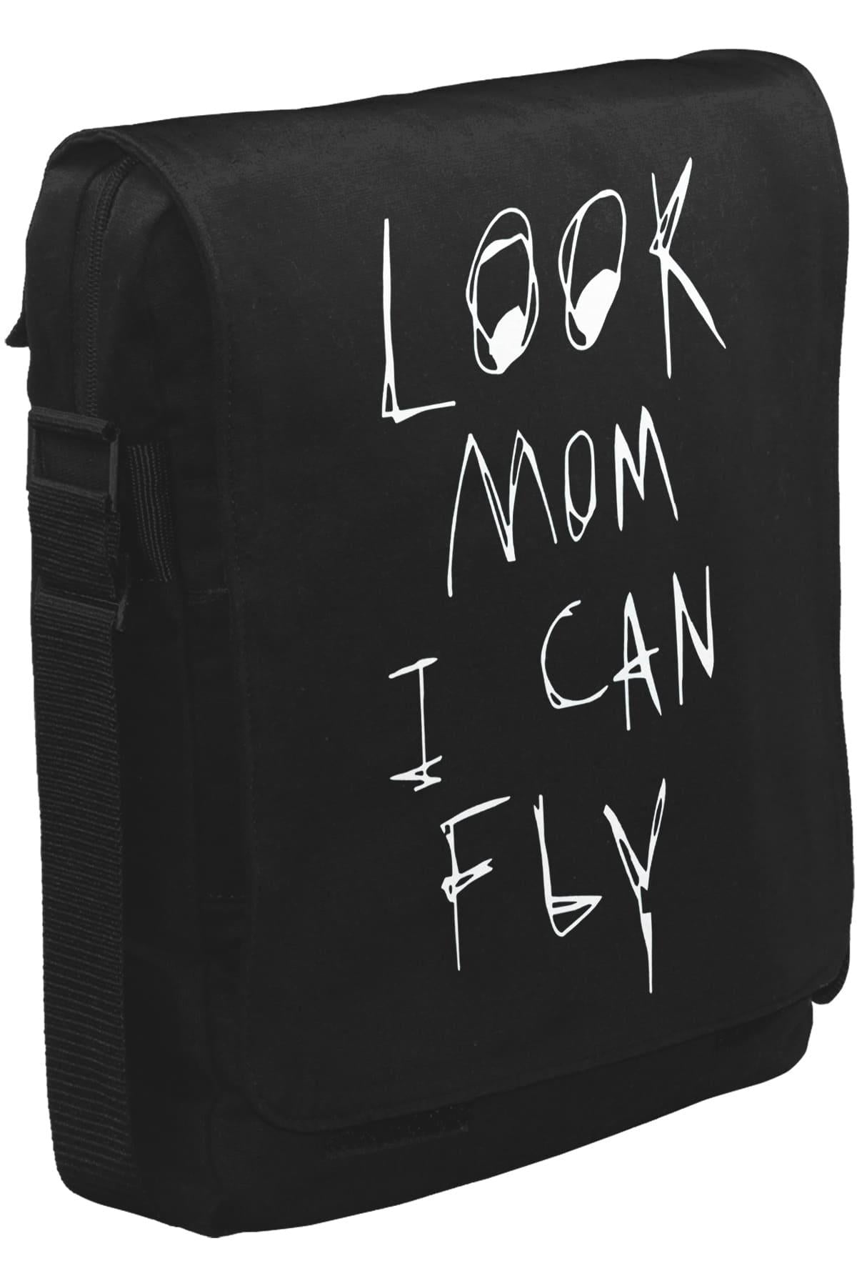 Travis Scott - Look Mom I can fly Unisex Siyah Postacı Çanta