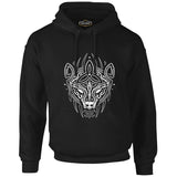 Tribal Viking Bear Siyah Erkek Fermuarsız Kapşonlu