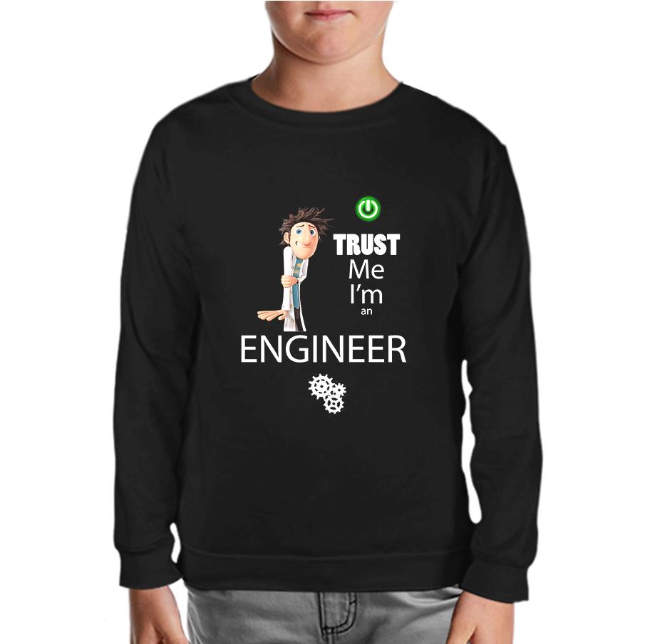 Trust me I'm an Engineer Black Kids Sweatshirt
