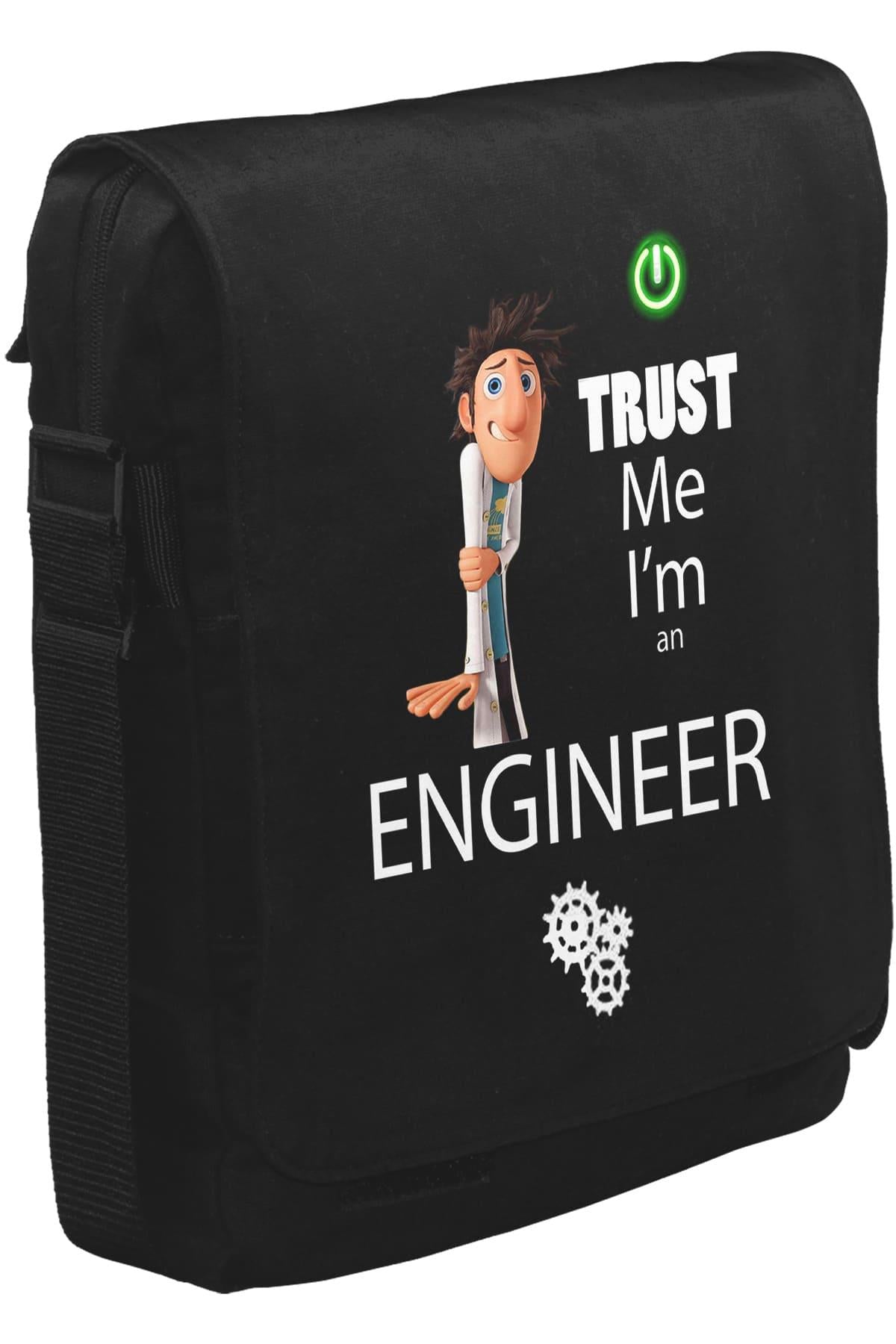 Trust me I'm an Engineer Unisex Siyah Postacı Çanta