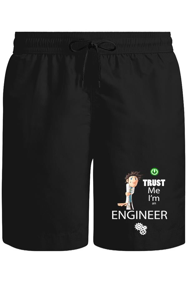 Trust me I'm an Engineer Unisex Siyah Şort