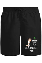 Trust me I'm an Engineer Unisex Siyah Şort