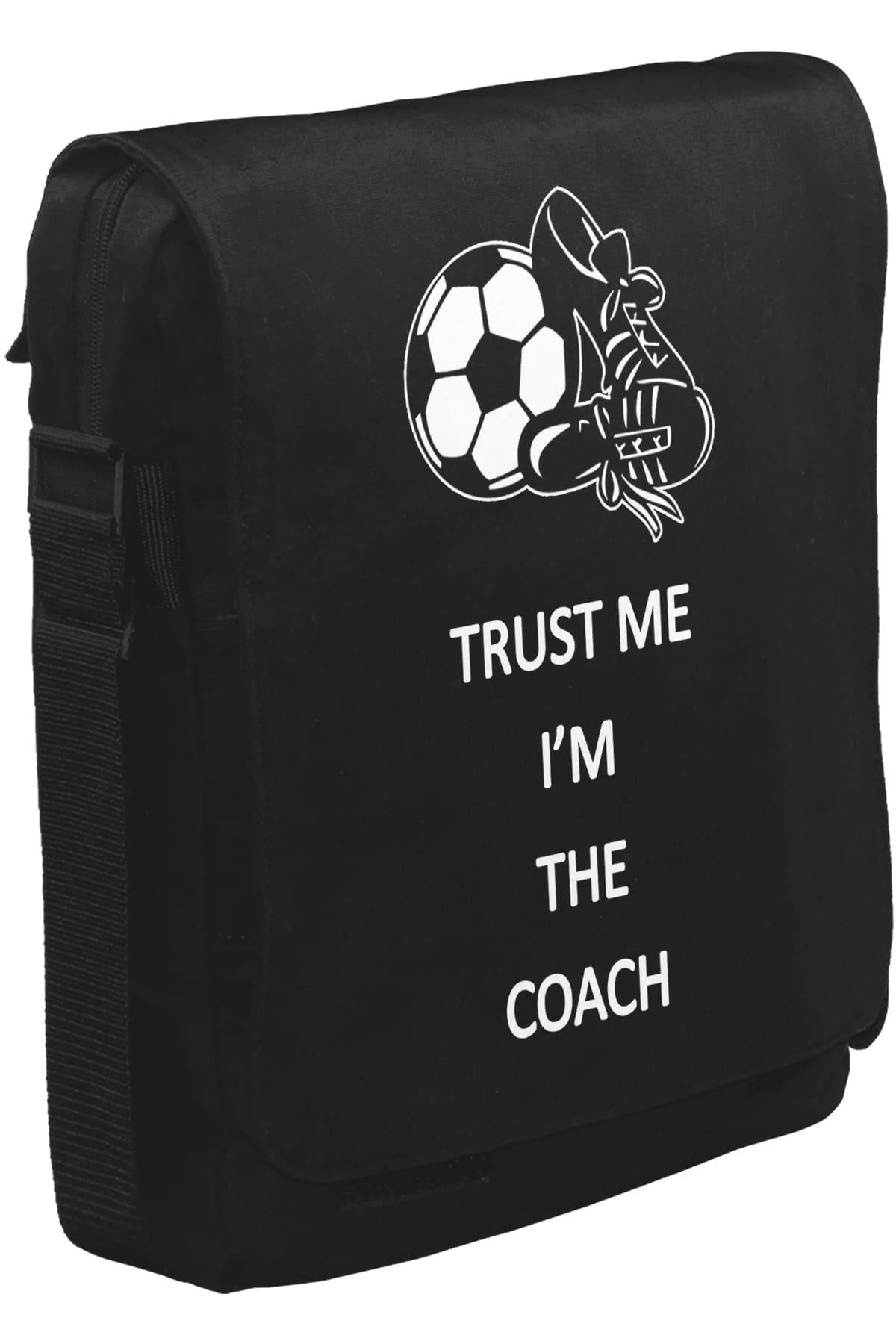Trust me I'm the Coach Unisex Siyah Postacı Çanta
