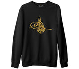 Tuğra  Siyah Erkek Kalın Sweatshirt