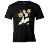 Tulip Flowers in Abstract Style Black Men's Tshirt