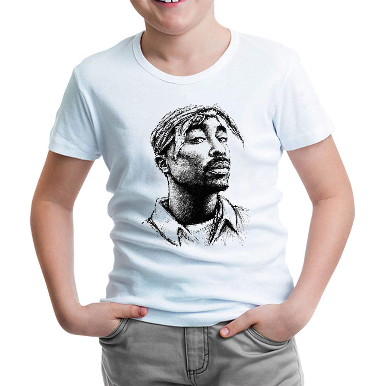 Tupac Shakur - Bandana White Kids Tshirt