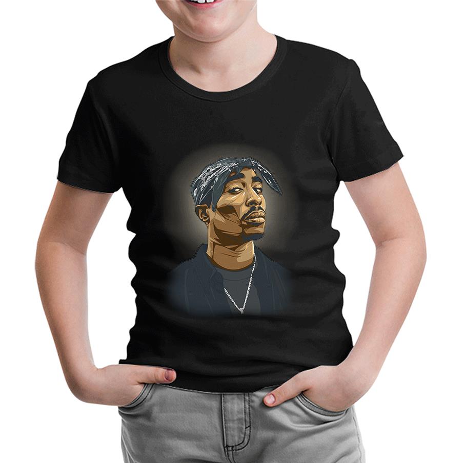 Tupac Shakur - Necklace Black Kids Tshirt