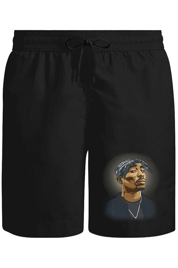 Tupac Shakur - Necklace Unisex Siyah Şort