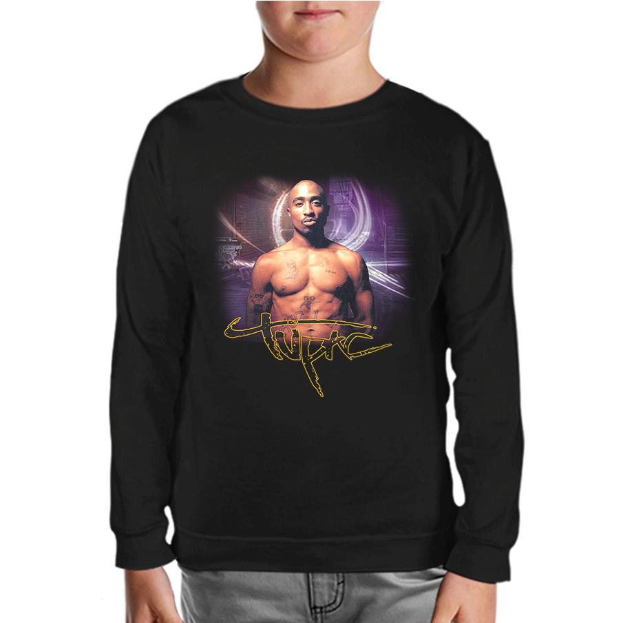Tupac Shakur Siyah Çocuk Sweatshirt