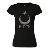 Turkish Crescent Star Black Women's Tshirt