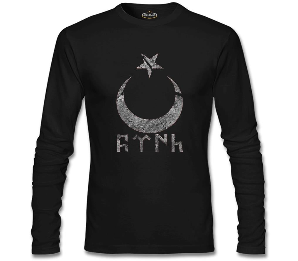 Türk Ay Yıldız Siyah Erkek Sweatshirt