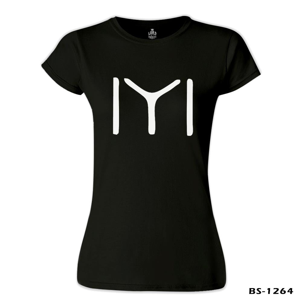 Türk Kayı Boyu - Logo Siyah Kadın Tshirt